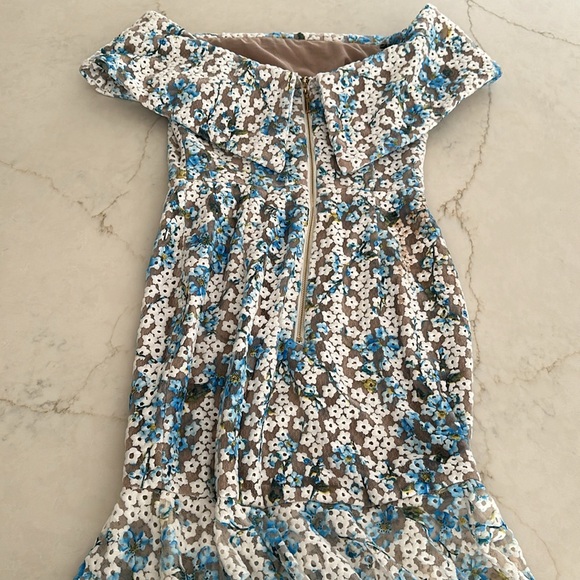 Light Blue Bronx and Banco Off the Shoulder Mermaid Dress - Picture 6 of 9